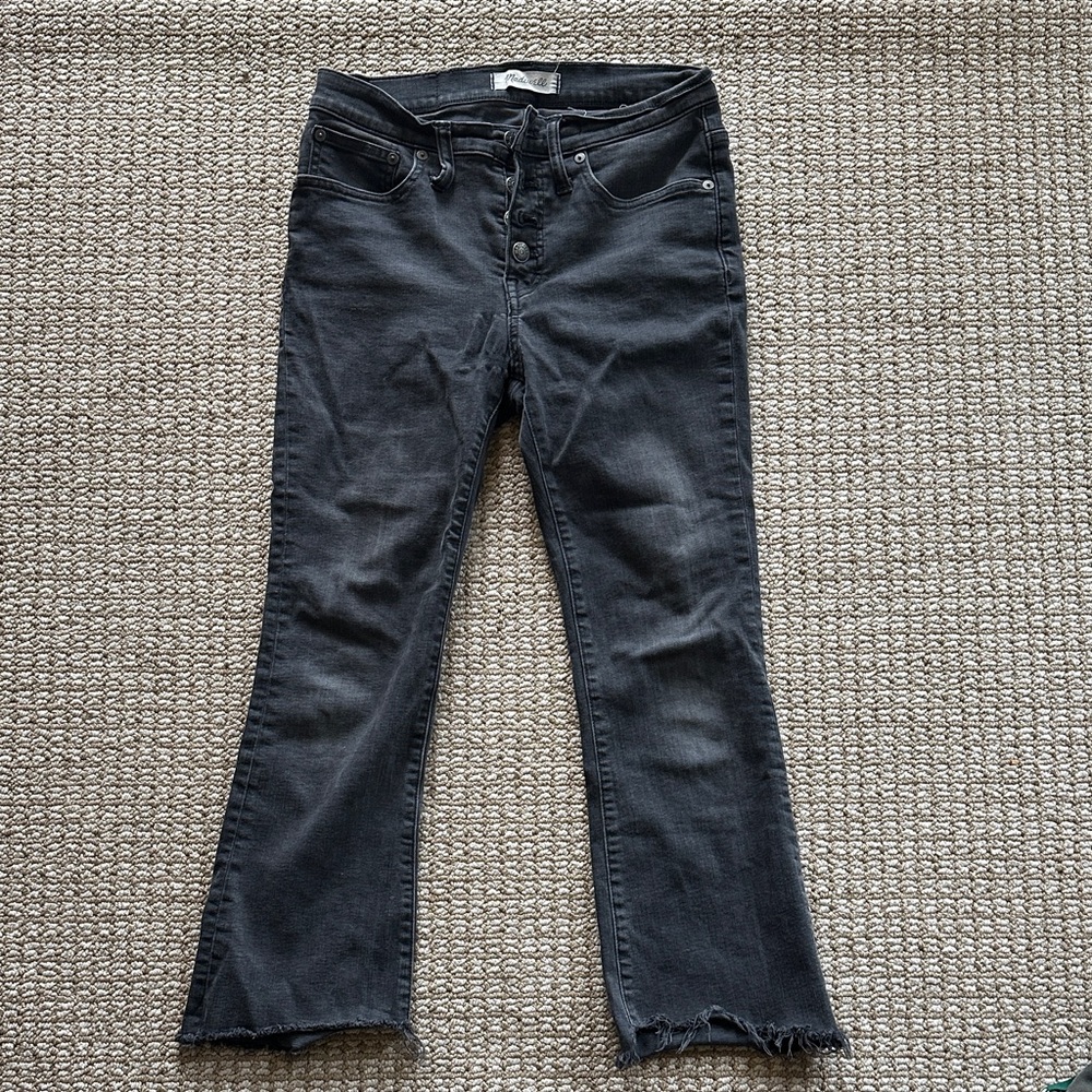 Madewell washed Black / gray Cali Demi boot Jeans
